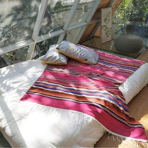 Mexican Inspired Serape Artisan Throw Blanket